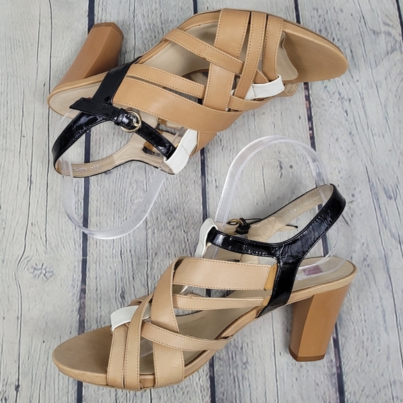 HOGL | strappy leather open toe heeled sandals - Picture 2 of 12
